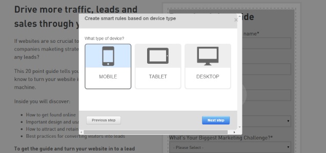 Lead gen forms with mobile forms