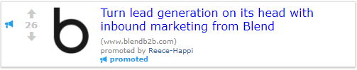 Example of an inbound reddit ad