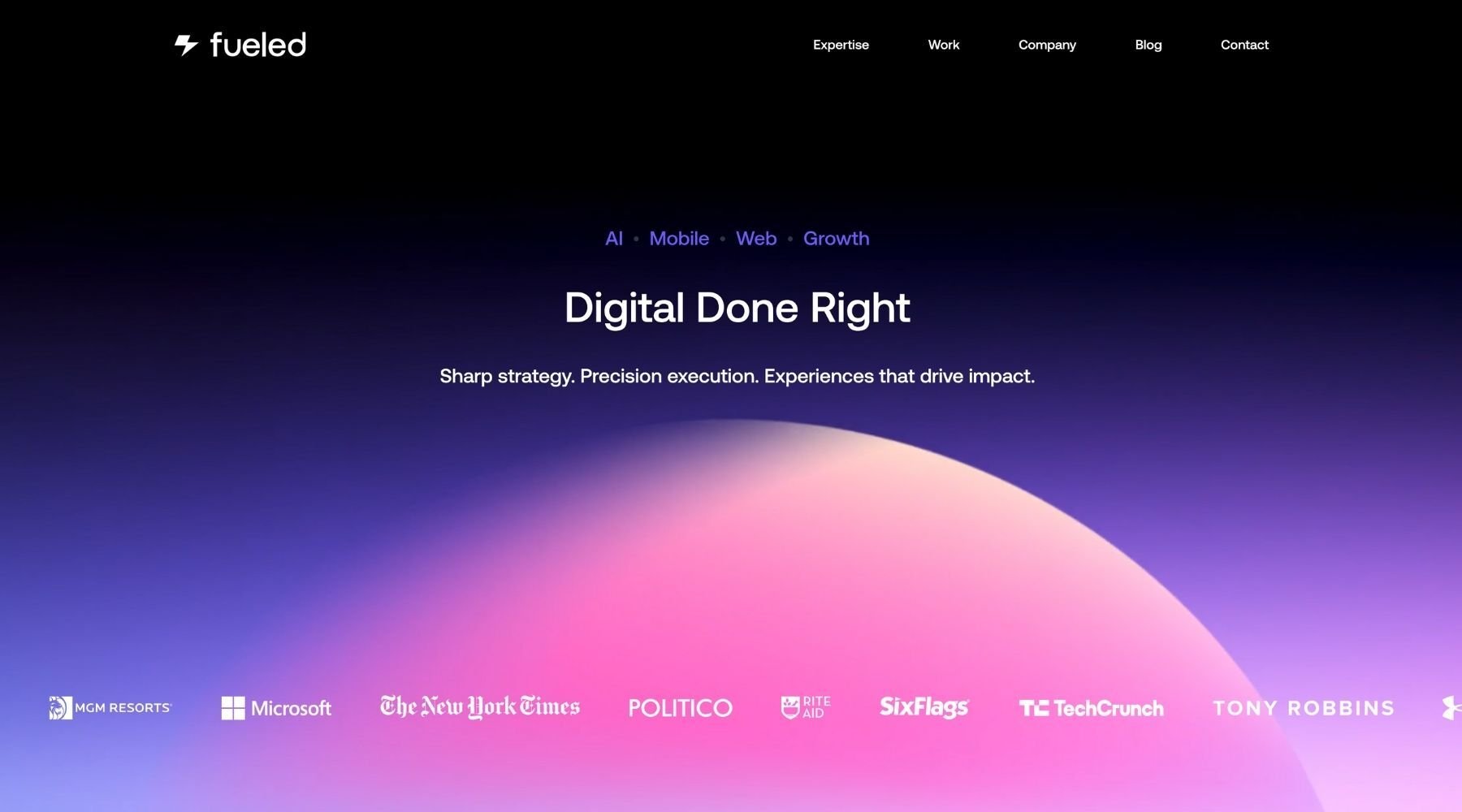 Fueled Best B2B web design agency for tech