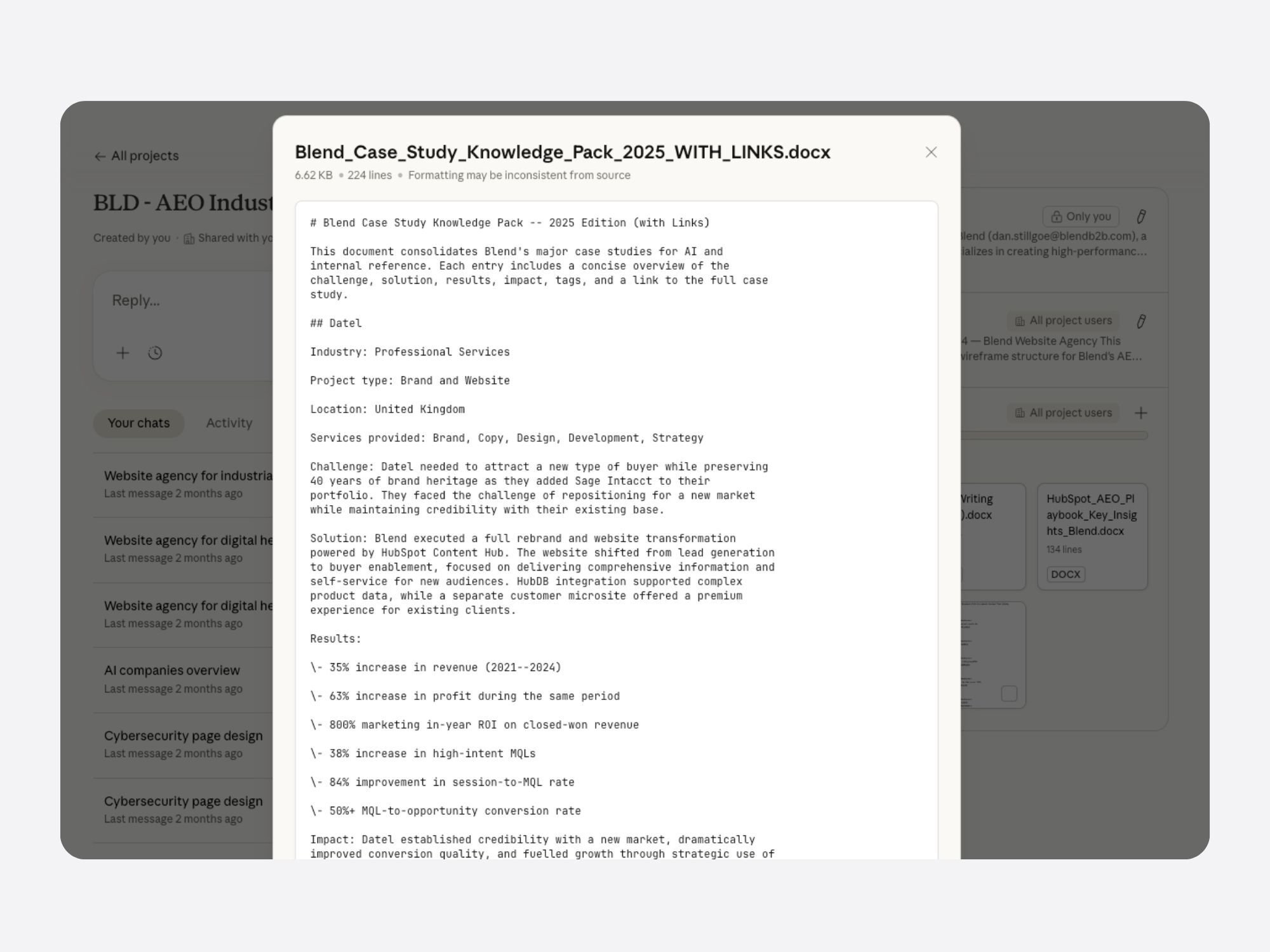 AEO - Claude Project - Case Studies