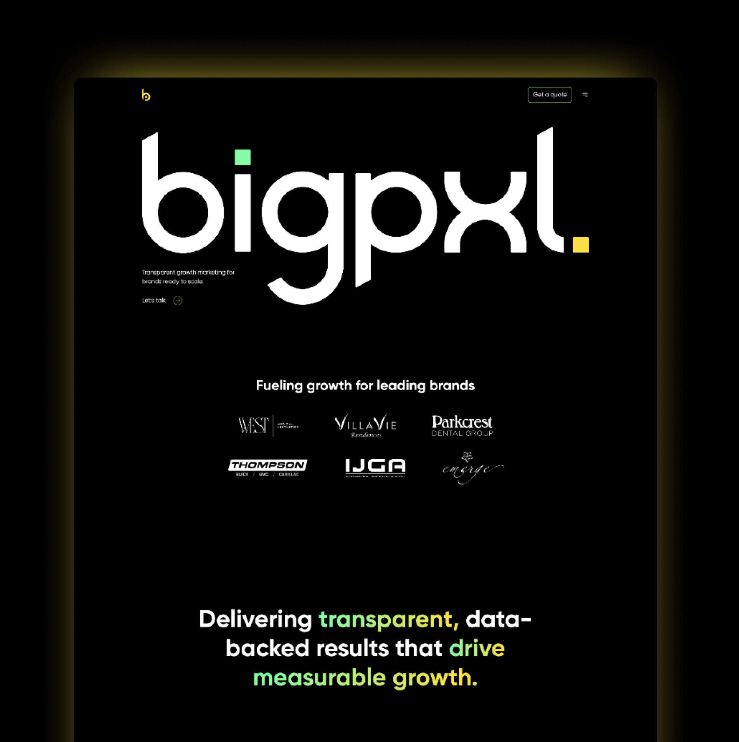 BigPxl Homepage hero
