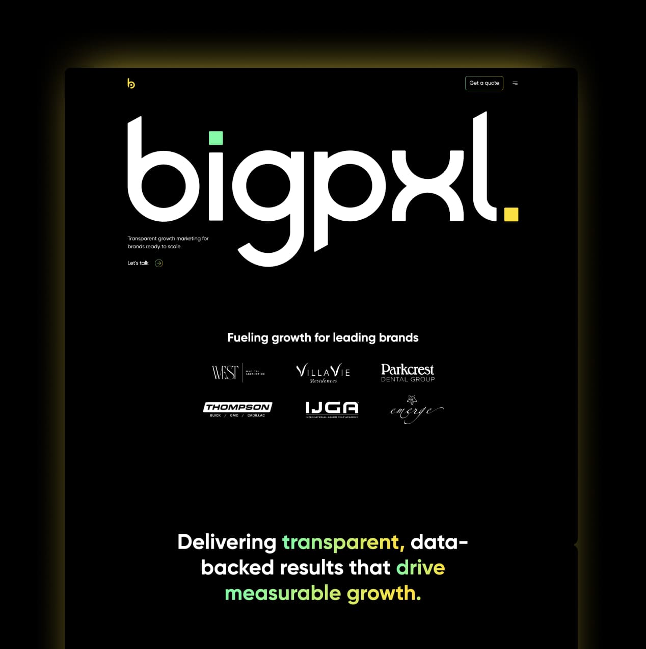 BigPxl Homepage hero