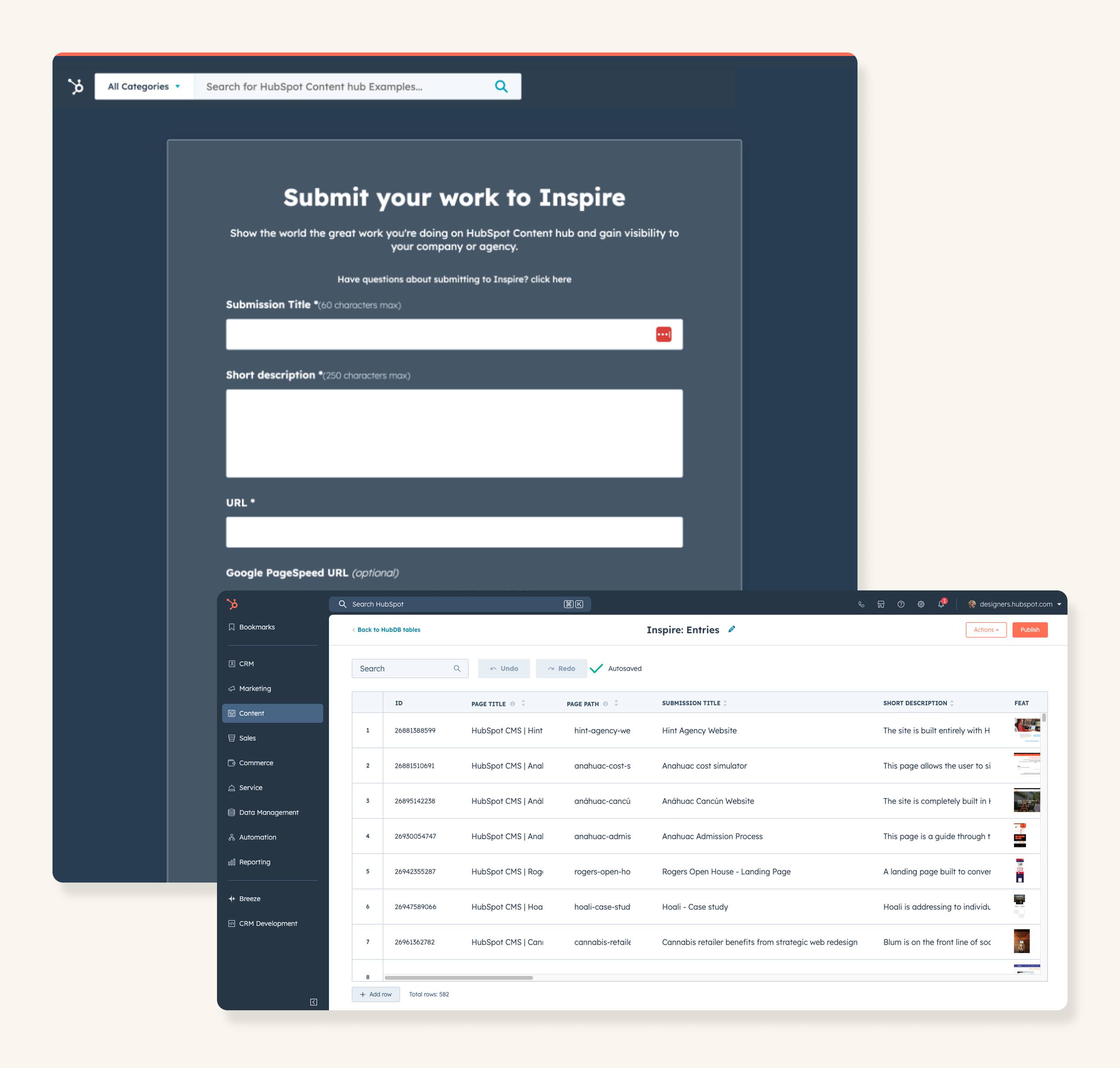 HubSpot Inspire Gallery old forms
