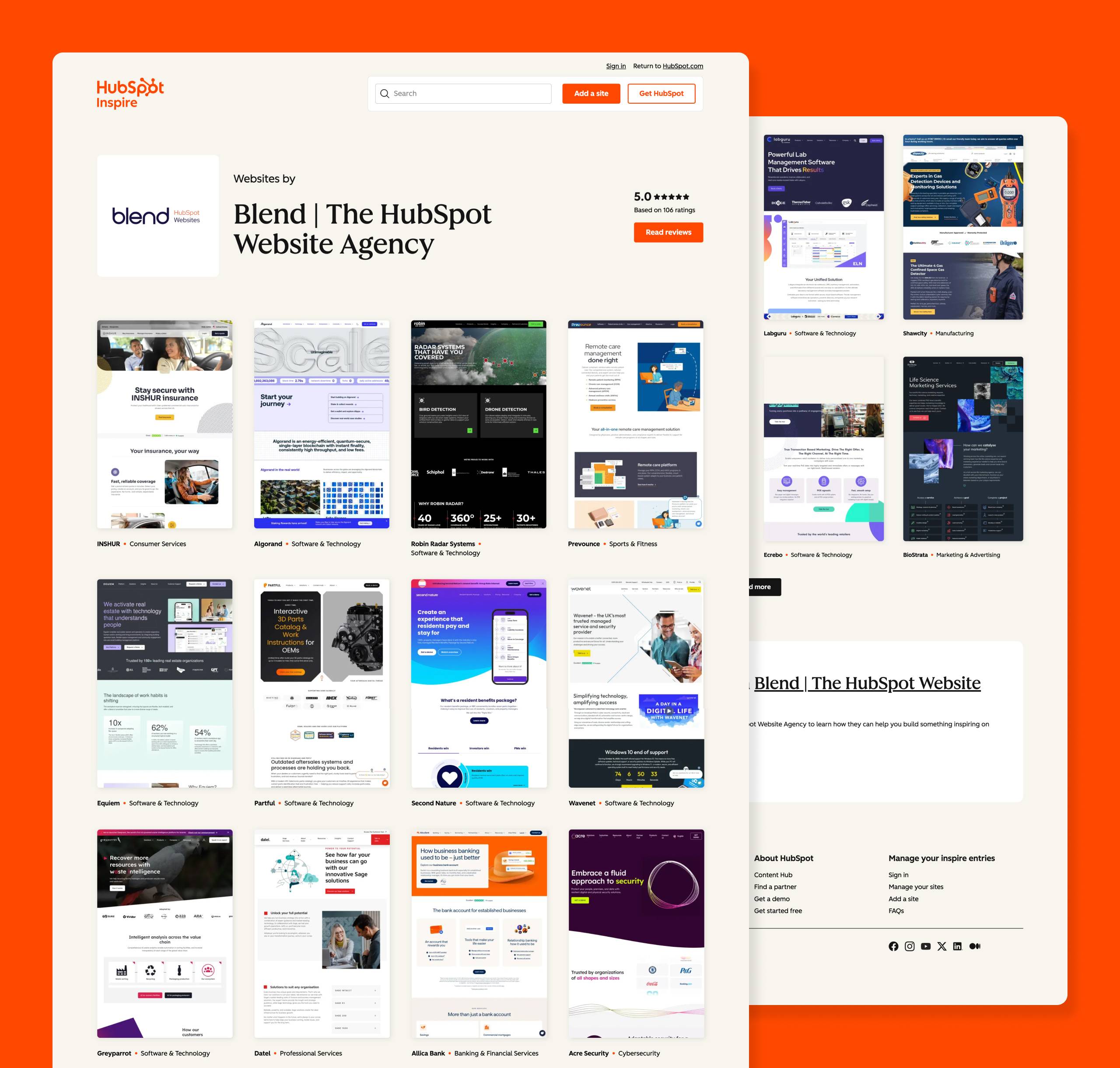HubSpot Inspire Gallery agency pages