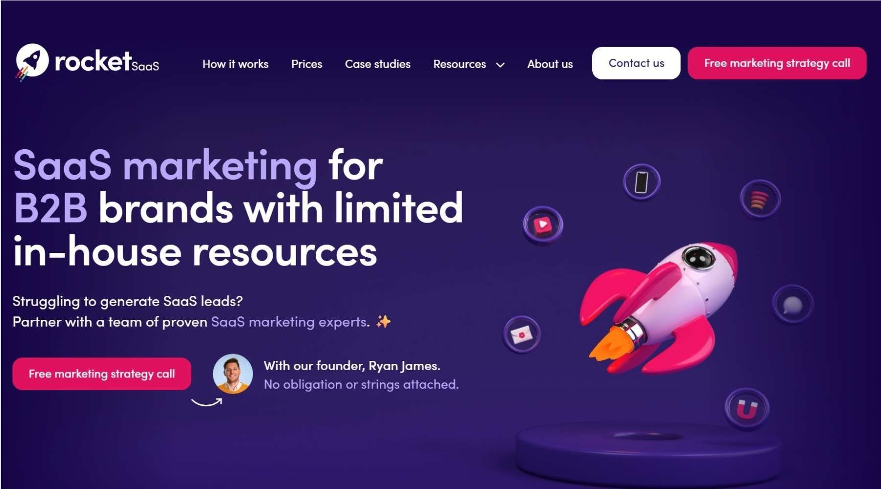 Rocket SaaS SaaS web agency homepage -jpg