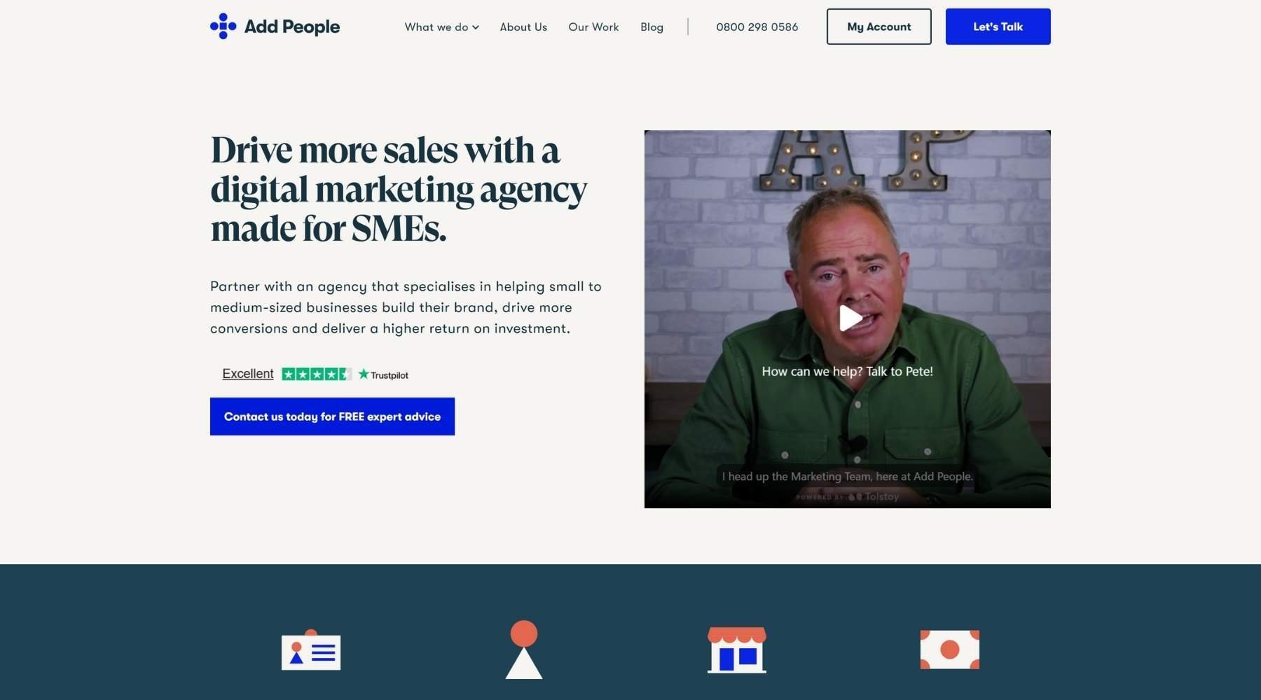 Add People digital marketing agency homepage