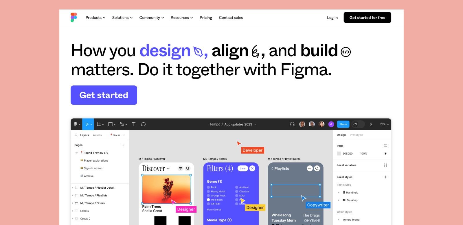 Figma's SaaS website