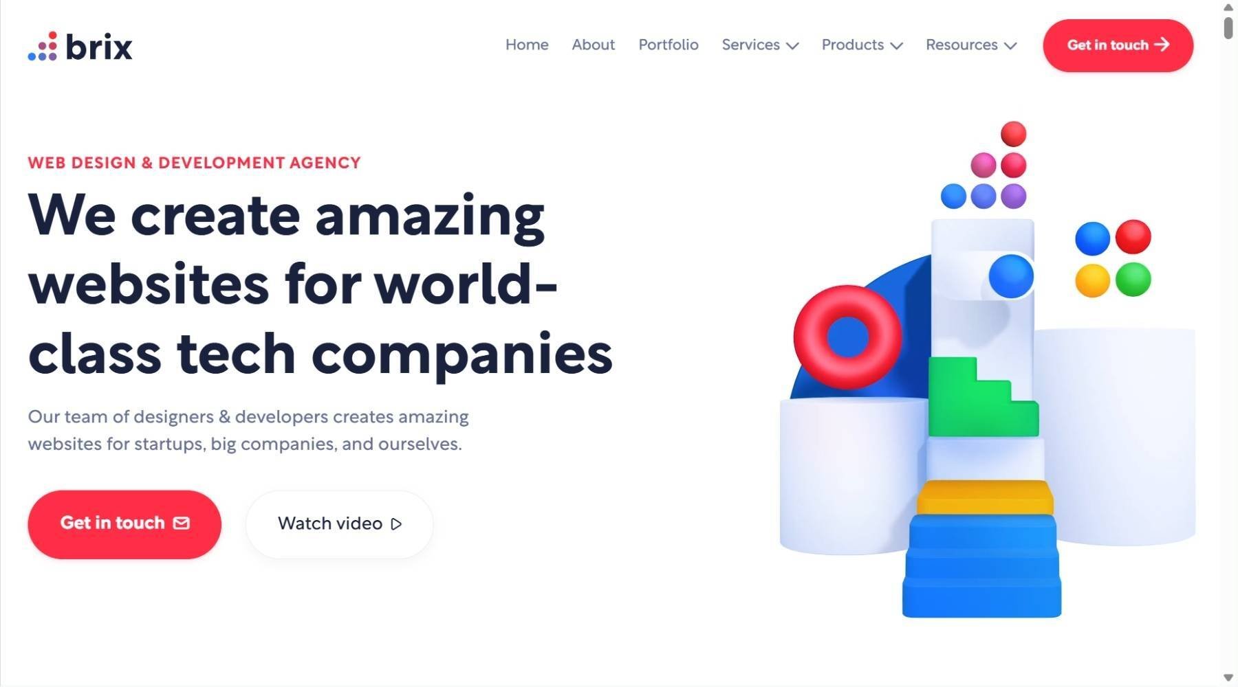 BRIX SaaS web design agency homepage