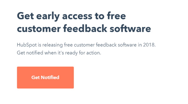 One of the CTAs that appear on HubSpot's customer feedback pillar page
