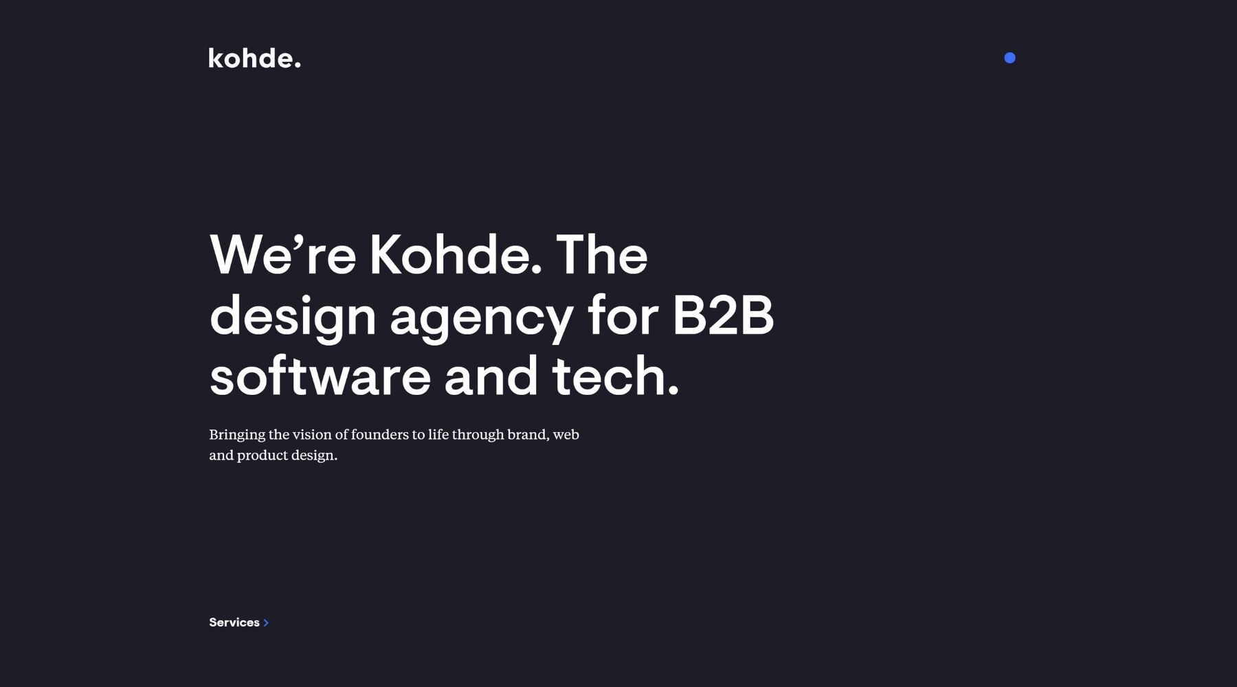 Kohde tech web design agency homepage