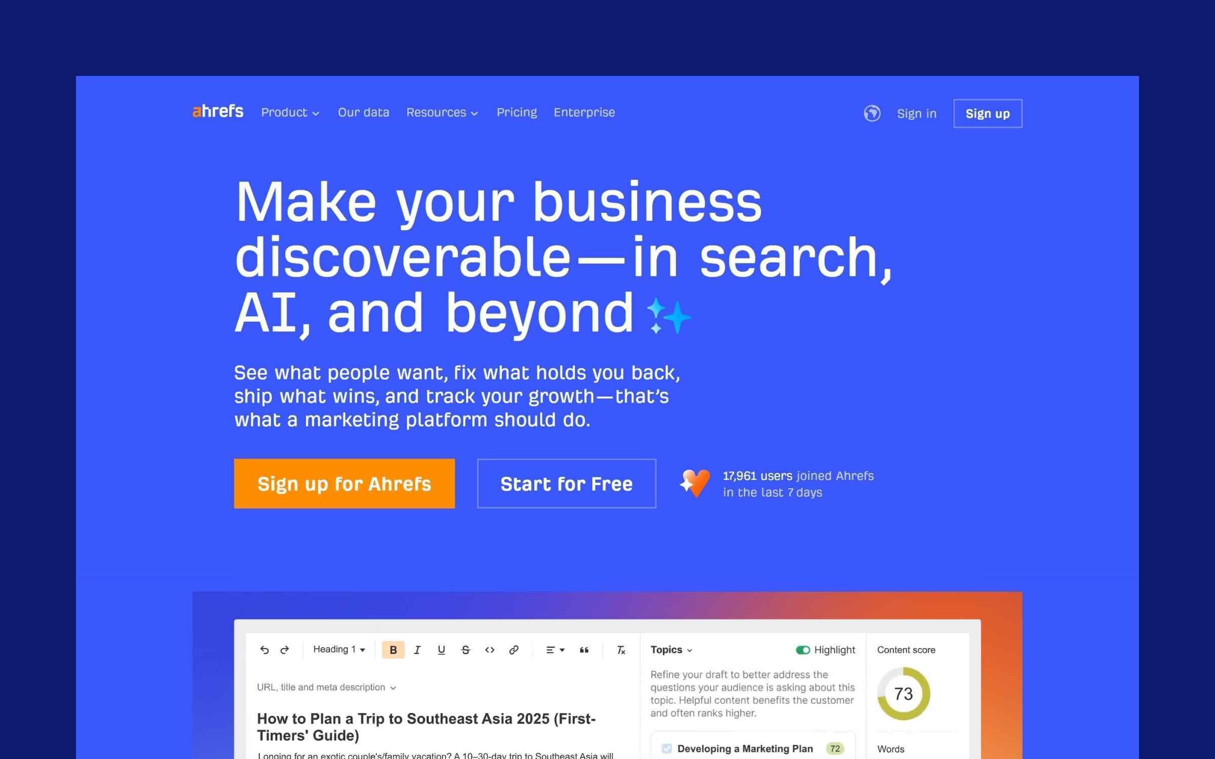 ahrefs-demand gen-website